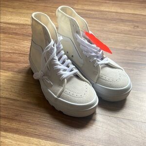 Vans Cream High-Top Sneakers